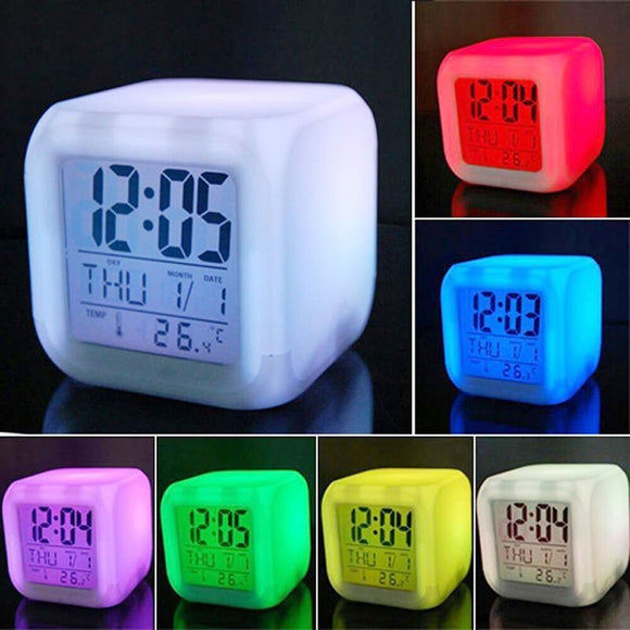 LED Digital Night Glowing Cube Alarm Clock